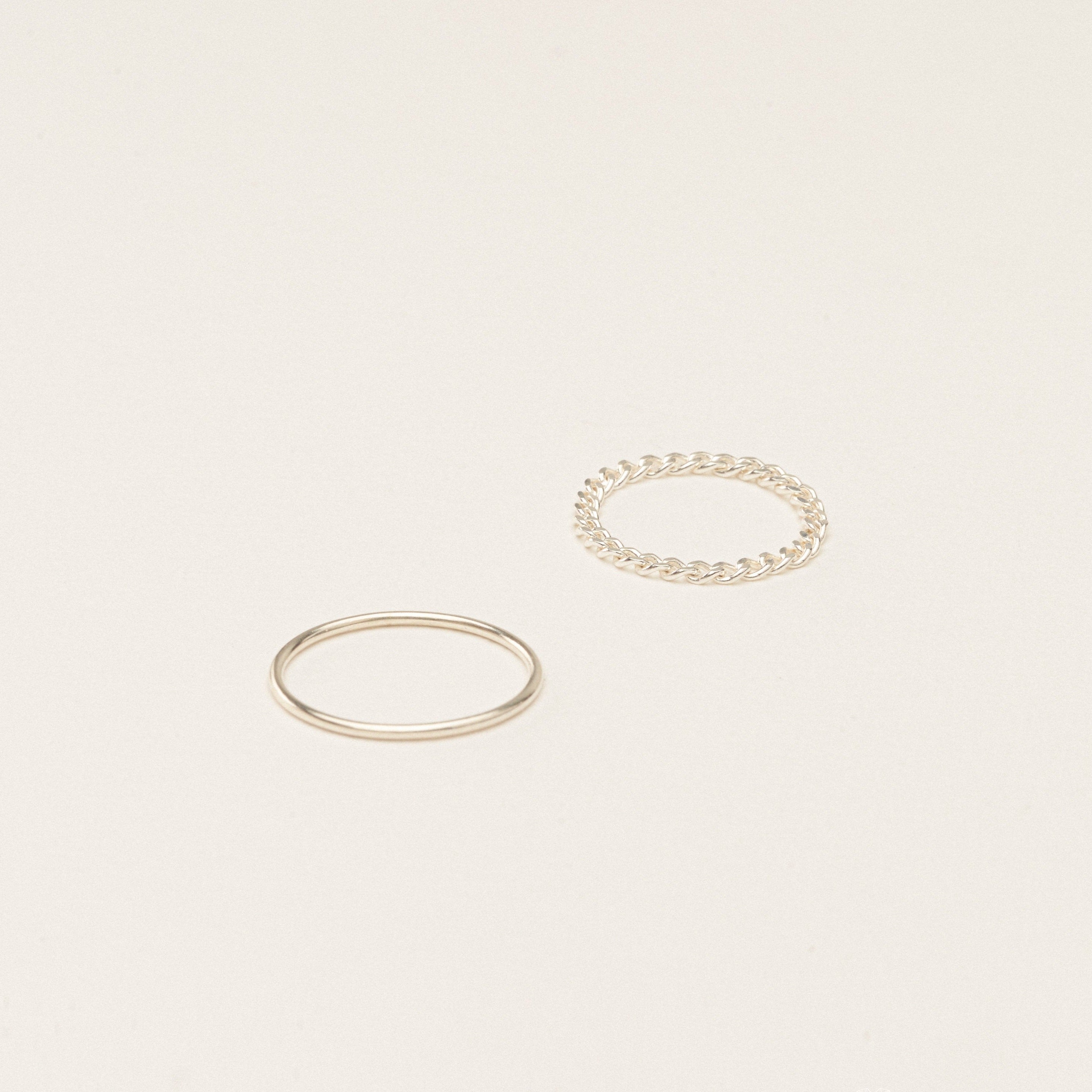 Elevate Your Style with Our Minimalist Bold Stacking Ring Set Sterling Silver